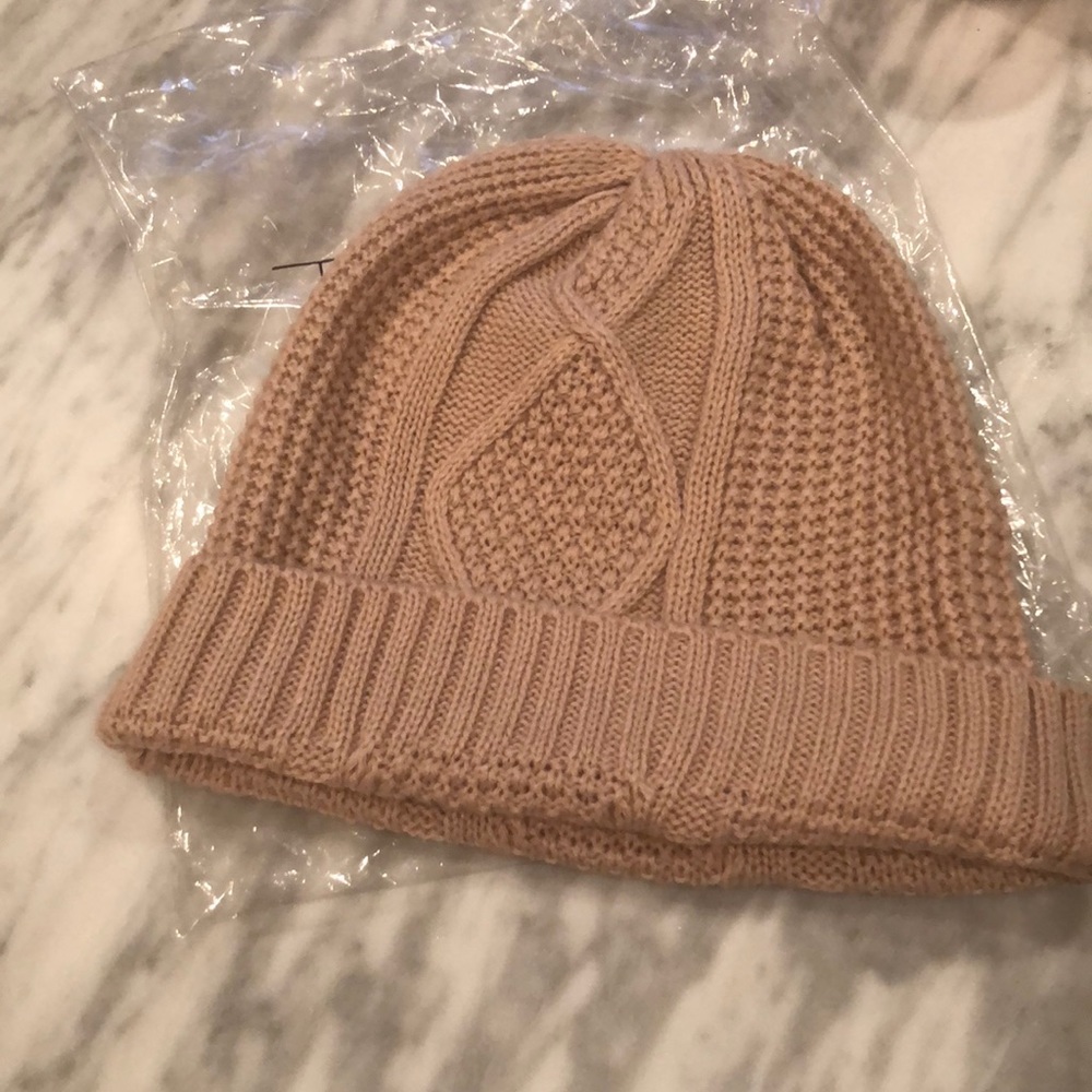 TJD Pale Pink Knitted Beanie
